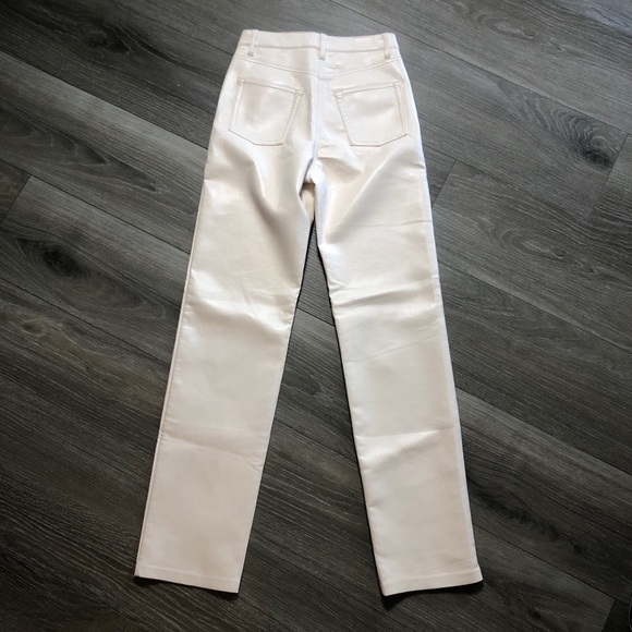 Aritzia Wilfred Melina Wide Leg High Waisted White Pleather Pants Size 0 - Picture 11 of 11